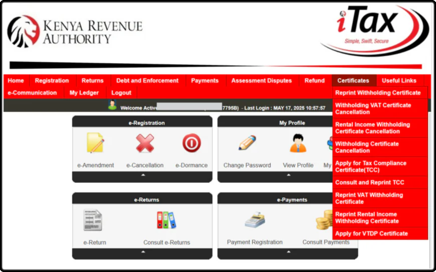 Navigating to the Certificates Section
