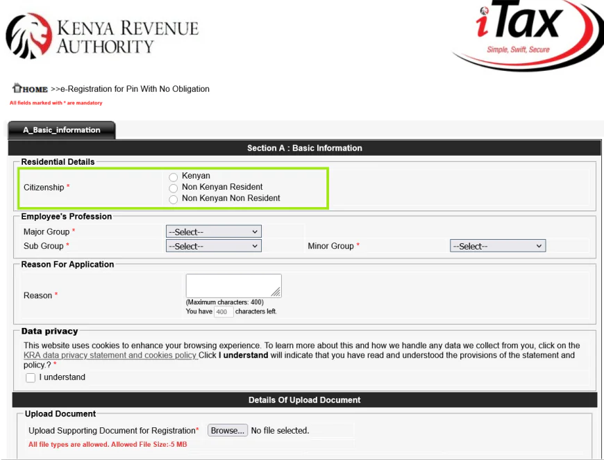 Fill The Registration Form with Personal Information